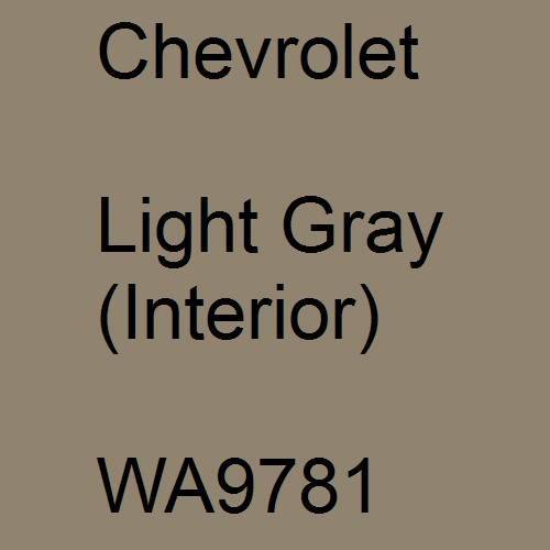 Chevrolet, Light Gray (Interior), WA9781.